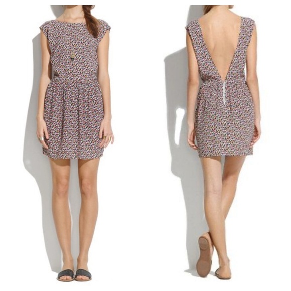 Sessun Babbu Dress Open Back Cap Sleeve French Patterned Size Small S - Picture 1 of 10